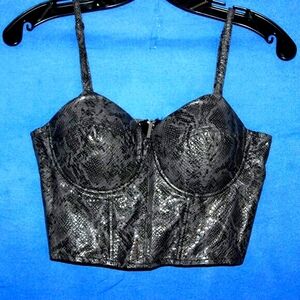 Say What? Snakeskin Print Bustier Top S